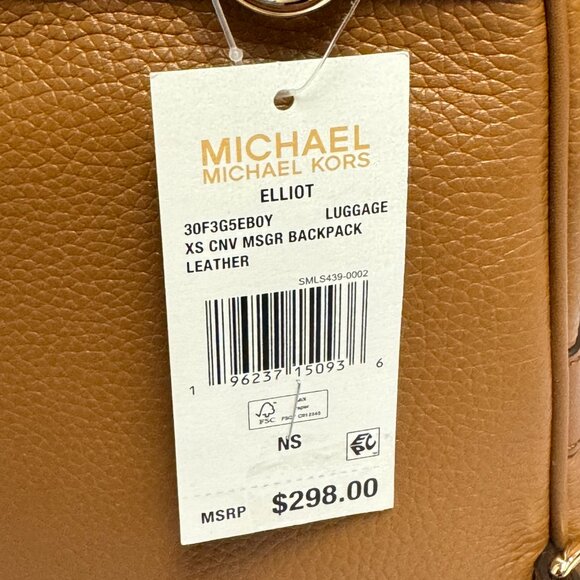 MICHAEL KORS Elliot Extra Small Leather Convertible Messenger Backpack - Picture 5 of 5